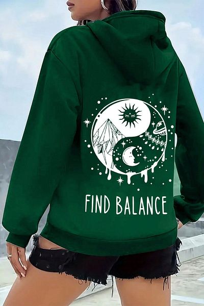 uyguntarz Φούτερ με σχέδιο Unisex Yin & Yang