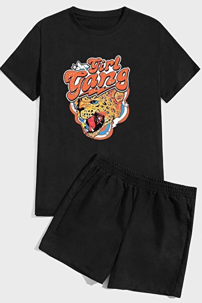 uyguntarz Σετ σορτς με στάμπα Girl Gang