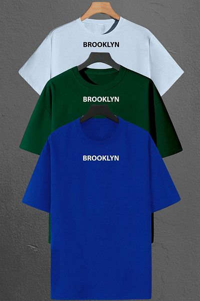 uyguntarz Brooklyn Printed Unisex Πακέτο T-shirt 3 τεμαχίων