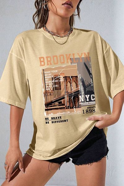 uyguntarz Μπλουζάκι Unisex Brooklyn Printed Design