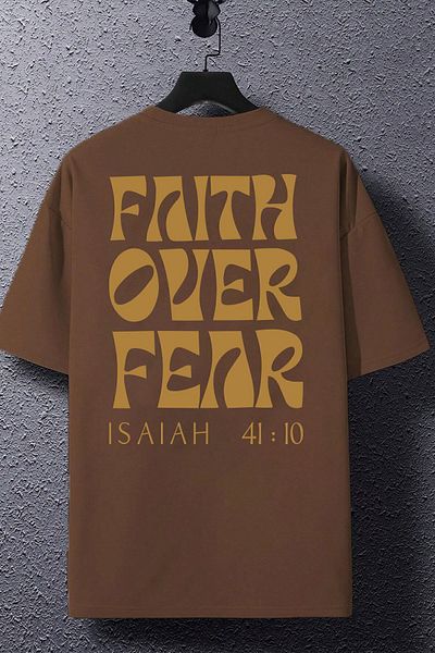 uyguntarz Fear Printed Ανδρικό μπλουζάκι Oversize