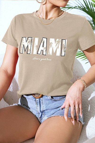 uyguntarz Μπλουζάκι Unisex Μαϊάμι με στάμπα Oversize