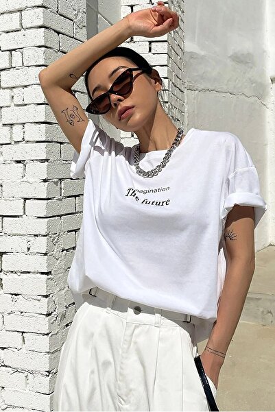 uyguntarz Μπλουζάκι Unisex "The Future" με στάμπα Oversize