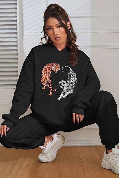 uyguntarz Σετ φόρμας Unisex Tiger Printed