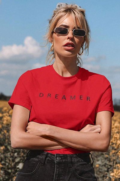 uyguntarz Übergroßes Unisex-T-Shirt mit „Dreamer“-Aufdruck