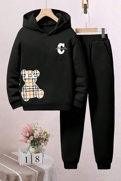 uyguntarz Bear Printed Άνετη φόρμα για αγόρια - κορίτσια