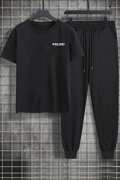 uyguntarz Σετ φόρμας 2 τεμαχίων Unisex Polizei Printed