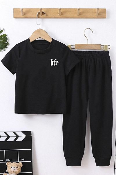 uyguntarz Unisex-Kinder Life Bottom Top-Trainingsanzug-Set