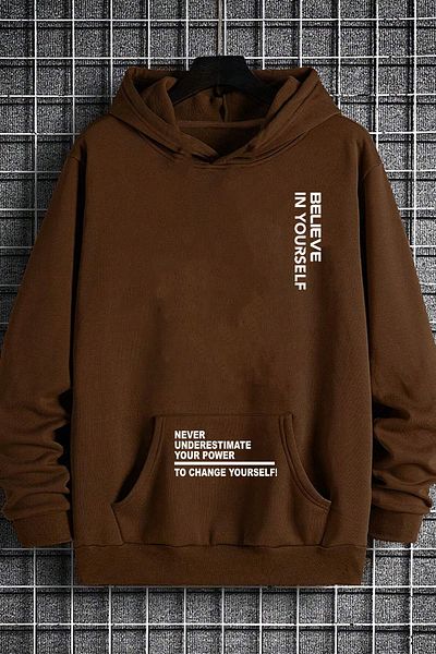 uyguntarz Übergroßes Sweatshirt mit „Believe in Self“-Aufdruck