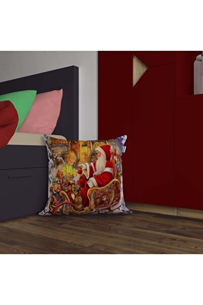 Sakallı New Year's Gift 3D Digital Printed Decorative Throw Pillow Cover