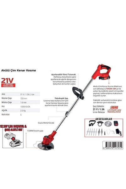 İYİSİYOK Şarjlı Tırpan Ot Çalı Biçme Makinesi Çift Akülü Bağ Bahçe Yabancı Ot...