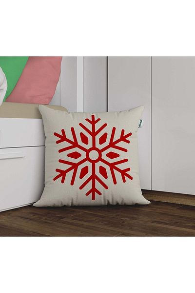 Sakallı Fulg de zăpadă cu model imprimat digital 3D - Husă de pernă decorativă