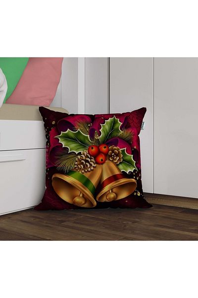Sakallı Husă de pernă decorativă imprimată 3D cu tematică de Anul Nou