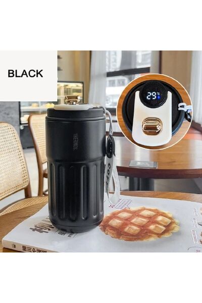 hediyeconcepti ترمس زجاجة 450 مل - شاشة ذكية، درجة حرارة 316 من الفولاذ المقا...