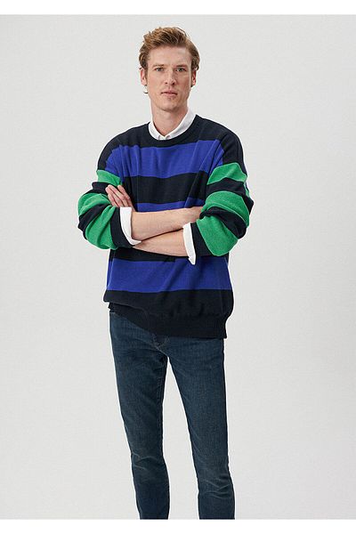 Mavi Ριγέ μπλέ πουλόβερ Oversize / Φαρδιά κοπή 0710142-70490