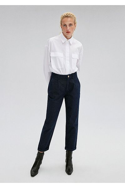 Mavi Pleated Double Leg Indigo Trousers 1010618-85481