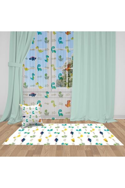 Bebemotto Açık Su Yeşili,  Fon Perde,  İthal Kumaş, Çocuk Ve Bebek Odası Fon ...