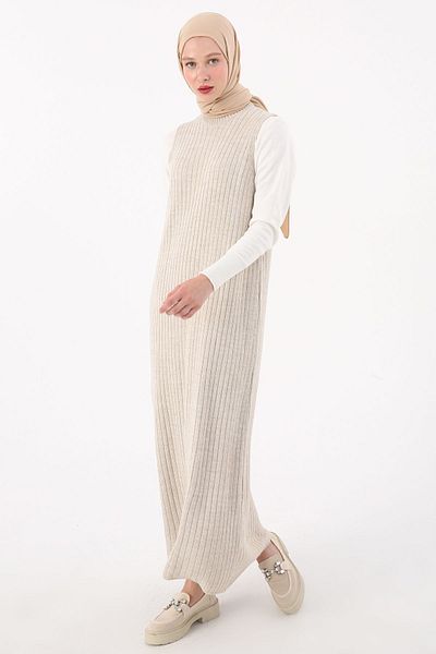 ALLDAY Rochie din tricot fără mâneci cu nervuri de piatră