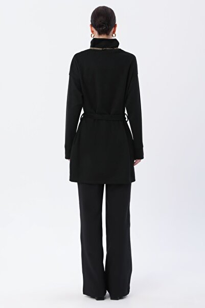 ALLDAY Siyah Kuşaklı Balıkçı Yaka Tunik