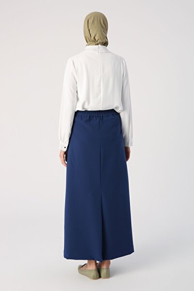 ALLDAY Indigo Beli Lastikli Kalem Etek