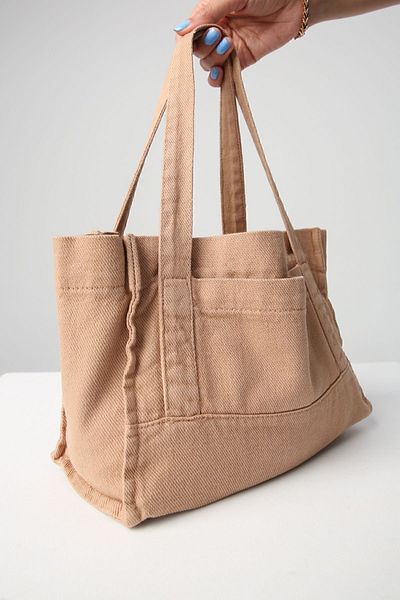 ALLDAY Milk Brown Denim Arm Bag with Front Pocket