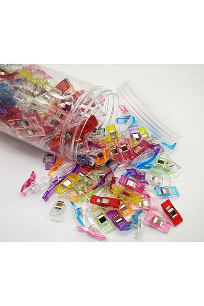 İşkur Makina Sewing Embroidery Fabric Paper Tongs Plastic Clip Holder Pegs 120 Pcs