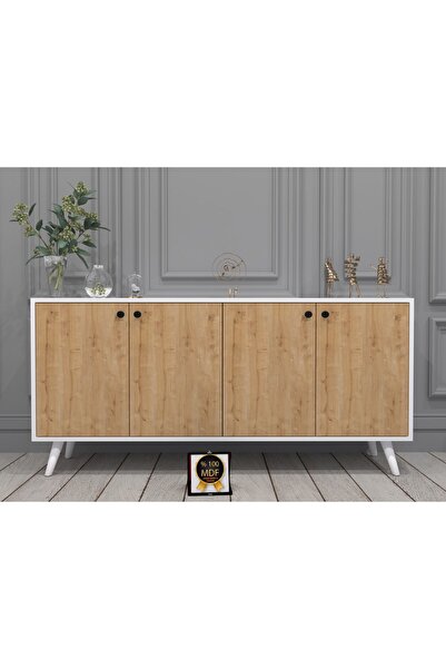 KONAK EV EŞYALARI Espino Konsol,TV Ünitesi,Dekoratif Dolap,Vitrin,%100 MDF,Ko...