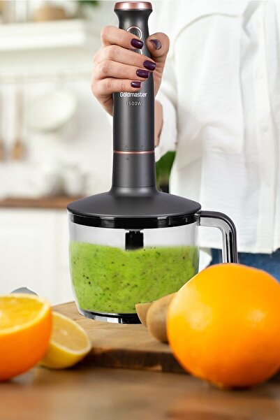 GOLDMASTER Bestmax Antrasit Geniş Hazneli 1500w Paslanmaz Çelik 3in1 Multi Blender Set