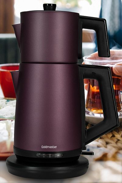 GOLDMASTER Incedem Sippy Mouth Steel Tea and Kettle - Mat Purple, In6306Ma