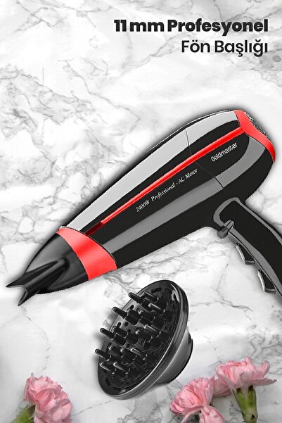 GOLDMASTER Fönmax Profesyonel Ultra Ince Kuaför Fön Makinesi Ve Difüzör Başlıklı Saç Kurutma Fön Makinesi