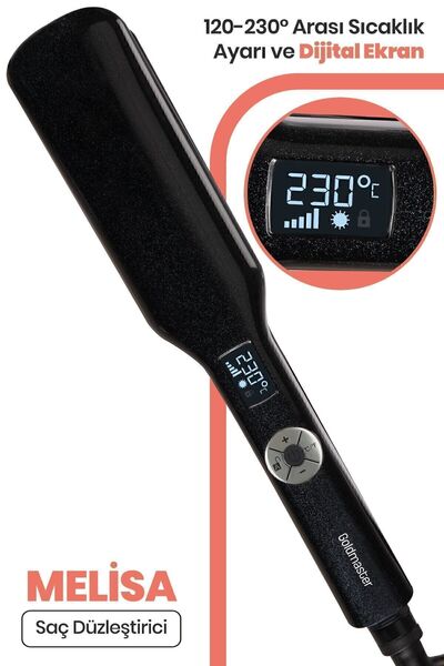 GOLDMASTER Tourmaline Ceramic - Large Plate, Digital Display Ionic Hair Straightener