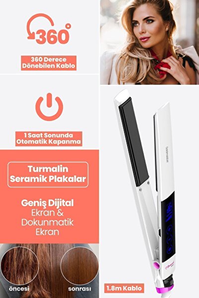 GOLDMASTER Diamond Digital Touch Screen Ceramic Keratin Plate Hair Straightener And Styler