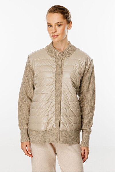 Butik Triko Quilted Knitwear Jacket - Combined Design