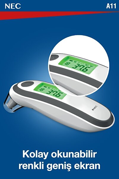 Nec A11 Geniş Ekranlı Kulaktan Ve Alından Dijital Temassız Ateş Ölçer