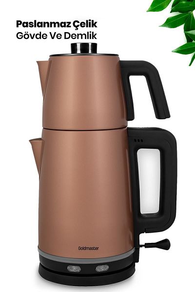 GOLDMASTER Joy Tea Rose Gold 2200 Watt Stainless Steel Tea Maker And Kettle