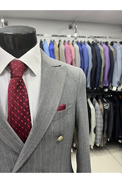 MASSARO ERKEK KRUVAZE SLIMFIT TAKIM ELBİSE
