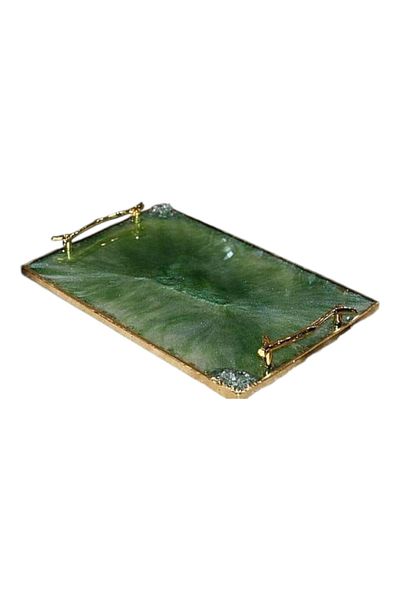 Home Emerald Green Epoxy Tray - Promise Engagement, Decorative, Gift, Presentation Resin