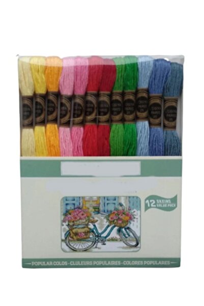 TıkTık AL Losiya Paris Muline Ip Seti Etamin Ipi Kanaviçe Ipi Seti 12 Renk