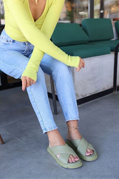 NILUFARR Denisa Avakado Жіночі капці з натуральної шкіри