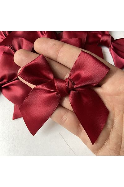 partici dükkanı 10Pcs - Satin Bow - Burgundy – Ribbon
