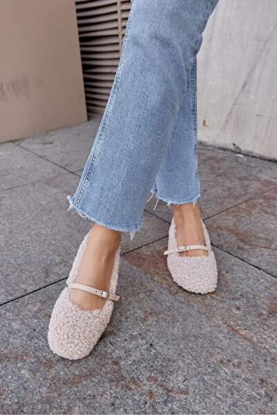 NILUFARR Γυναικείες μπαλαρίνες Poffy Beige από γνήσιο δέρμα