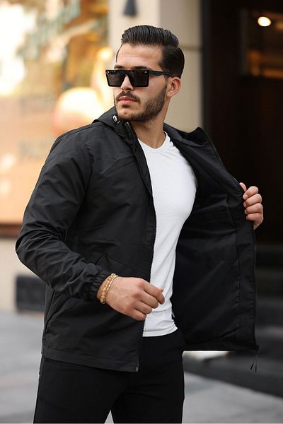 Rogyi Tekstil Ανδρικό εποχιακό μπουφάν με κουκούλα - Αδιάβροχο και αντιανεμικό, ελαφρύ και κομψό