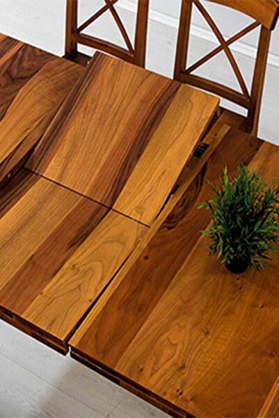 CaddeYıldız Lükens Büyük Yemek Masası Takımı - Ceviz