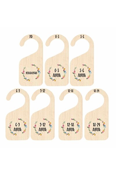 hediye kapımda Woodnest Çocuk Dolap Organizer Bebek Kıyafet Ayırıcı Askılık Ayraç 0- 24 Aylık Anı Kartları