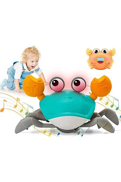Retoys Emeklemeye Yardımcı Sensörlü Hareketli  Yengeç Pilli Müzikli Oyuncak