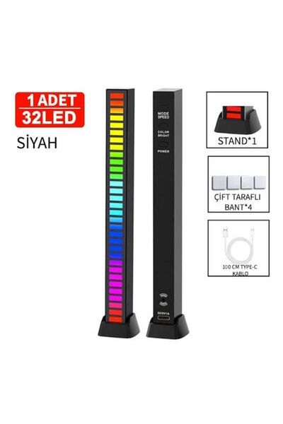 SzGarage Rgb Sese Duyarlı Ekolayzer Çubuk Led Ekolayzer Sese Duyarlı Rgb Çubuk (şarj Edilebilir Değildir)