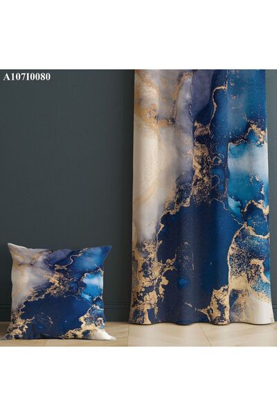 A2ZTR Dijital Baskılı Fon Perde ( Tek Kanat ) Ve Kırlent Kılıfı