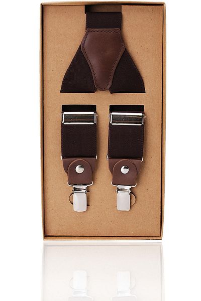 Kravatkolik Brown Leather Connected Men's Trouser Strap Pan54