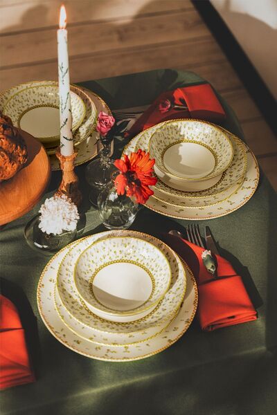 Soley | Fiore | 24 Parça 6 Kişilik Yemek Takımı