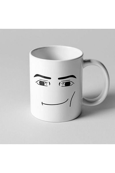 Golden Roblox Face Themed Ceramic Coffee Mug - Mug Jersey
